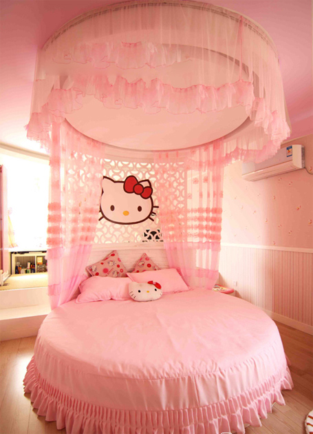 卧室 粉色的床品装点着梦幻空间.米诺床垫(原点家居)