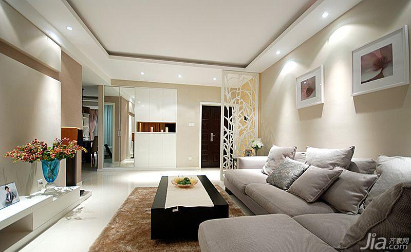 ,三居室装修,130平米装修,现代简约风格,客厅,沙发,装饰画