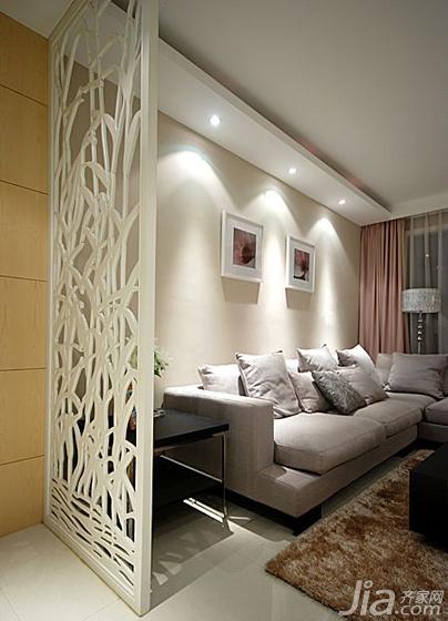 ,三居室装修,130平米装修,现代简约风格,屏风隔断,沙发,沙发背景墙