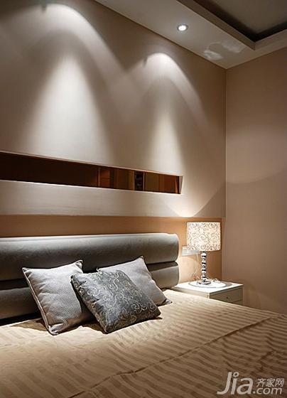 ,三居室装修,130平米装修,现代简约风格,卧室,卧室背景墙,灯具