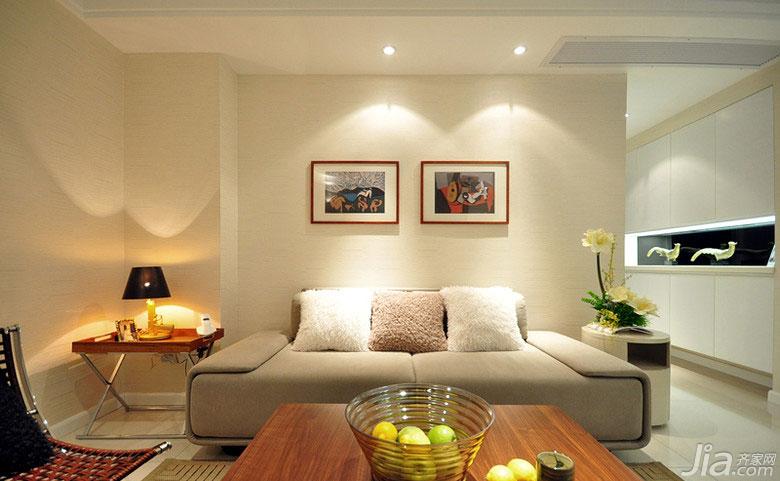二居室装修,70平米装修,现代简约风格,沙发,装饰画