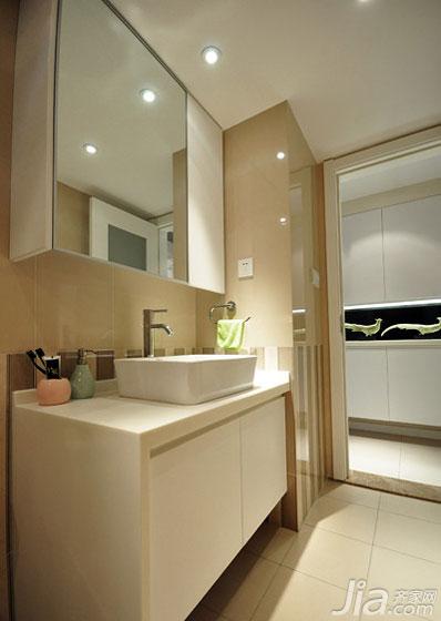 二居室装修,70平米装修,现代简约风格,卫生间,洗手台