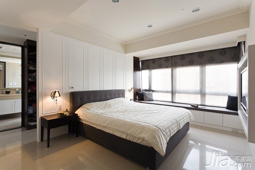 欧式风格,80平米装修,5-10万装修,富裕型装修,卧室,床,床头柜,简洁