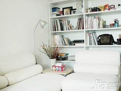 二手房装修,旧房改造,二居室装修,简约风格,新房装修,80平米装修,5-10万装修,富裕型装修,客厅,沙发,书架