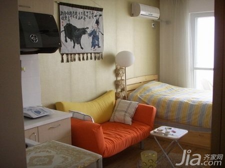 一居室装修,田园风格,小户型装修,3万以下装修,经济型装修,沙发,茶几,床
