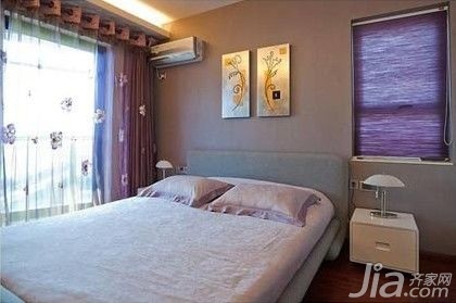 二居室装修,简约风格,新房装修,60平米装修,5-10万装修,富裕型装修,卧室,舒适,床,床头柜,窗帘,卧室背景墙