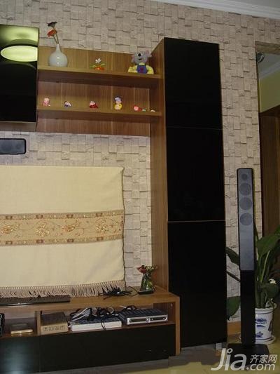 二居室装修,简约风格,小户型装修,70平米装修,5-10万装修,富裕型装修,电视柜,客厅背景墙