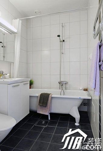 北欧风格,宜家风格,一居室装修,经济型装修,40平米装修,小户型装修,卫浴挂件,卫生间,浴室柜