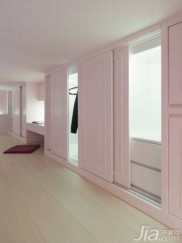 一居室装修,混搭风格,10-15万装修,走廊,粉色