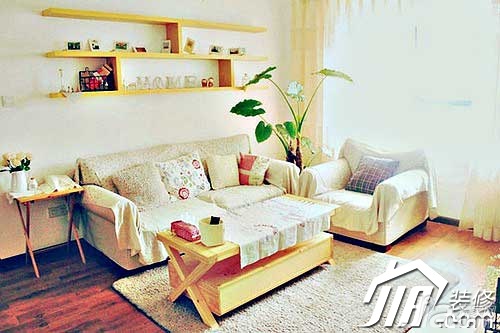 小户型装修,日式风格,一居室装修,客厅,沙发,茶几