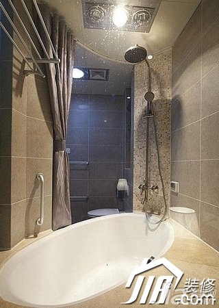 一居室装修,富裕型装修,60平米装修,简约风格,卫生间