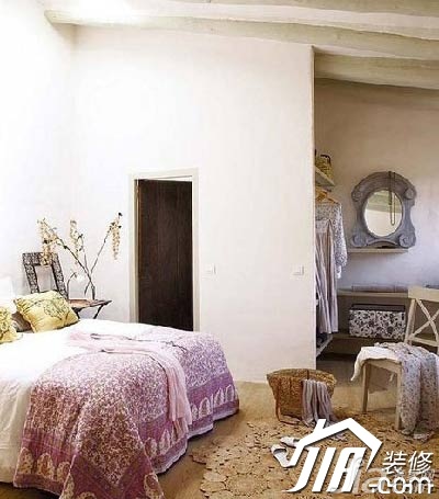 跃层装修,100平米装修,5-10万装修,欧式风格,卧室,床
