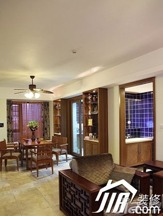 别墅装修,21万以上装修,中式风格,140平米以上装修,客厅,餐厅,沙发,餐桌,简洁