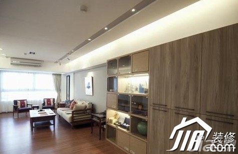 110平米装修,二居室装修,10-15万装修,中式风格,客厅,沙发,茶几,收纳柜