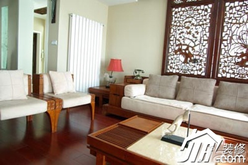 中式风格,10-15万装修,100平米装修,公寓装修,客厅,沙发,茶几