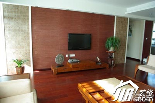 中式风格,10-15万装修,100平米装修,公寓装修,客厅,电视柜,电视背景墙