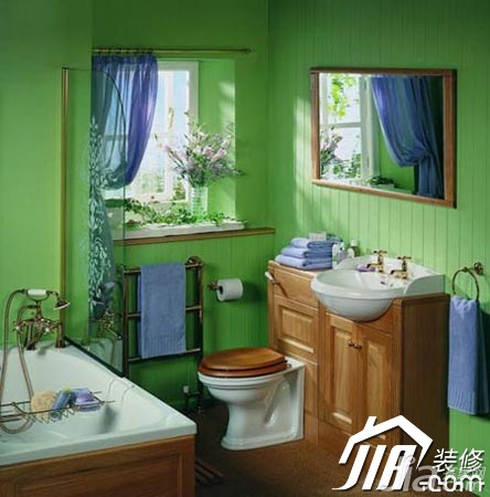 混搭风格,富裕型装修,卫浴装修,卫生间,洗手台,绿色,小清新