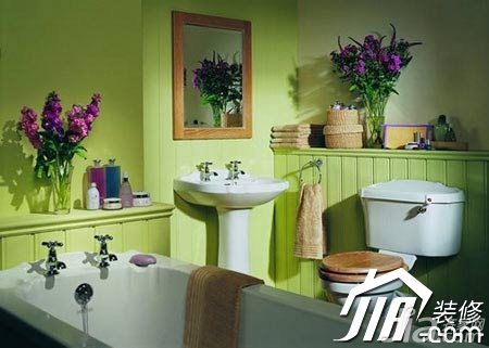 混搭风格,富裕型装修,卫浴装修,卫生间,洗手台,绿色