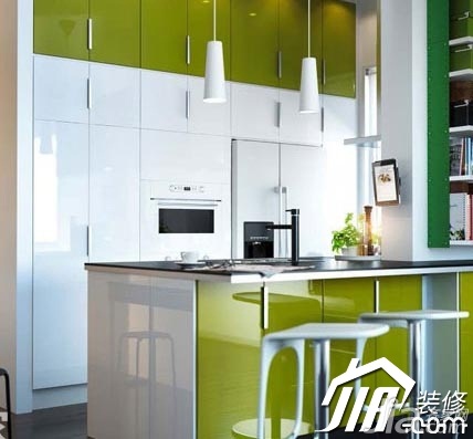 100平米装修,公寓装修,混搭风格,富裕型装修,吧台,吧台椅,绿色,简洁