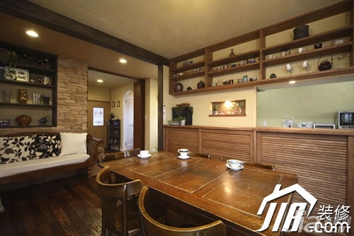 日式风格,富裕型装修,90平米装修,公寓装修,餐厅,餐桌,橱柜