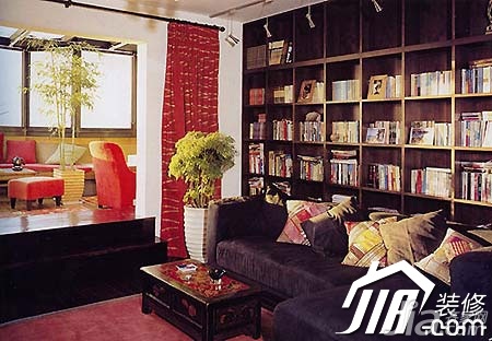 简约风格,5-10万装修,公寓装修,70平米装修,经济型装修,书房,书架,沙发,茶几