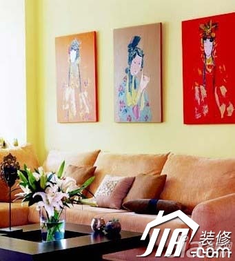 公寓装修,100平米装修,5-10万装修,混搭风格,客厅,沙发背景墙,沙发,茶几,舒适