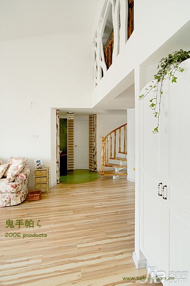 鬼手帕,三居室装修,田园风格,富裕型装修,客厅,地板