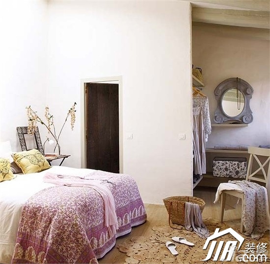 东南亚风格,公寓装修,卧室,舒适,床,卧室背景墙