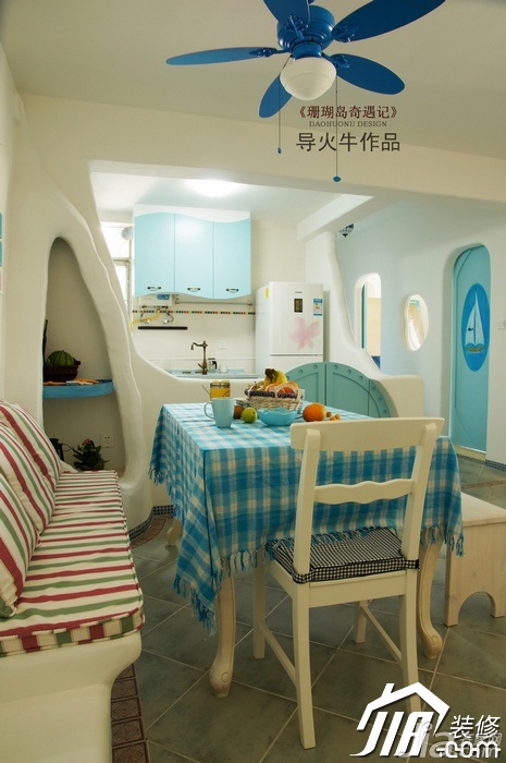 导火牛,地中海风格,富裕型装修,复式装修,餐桌