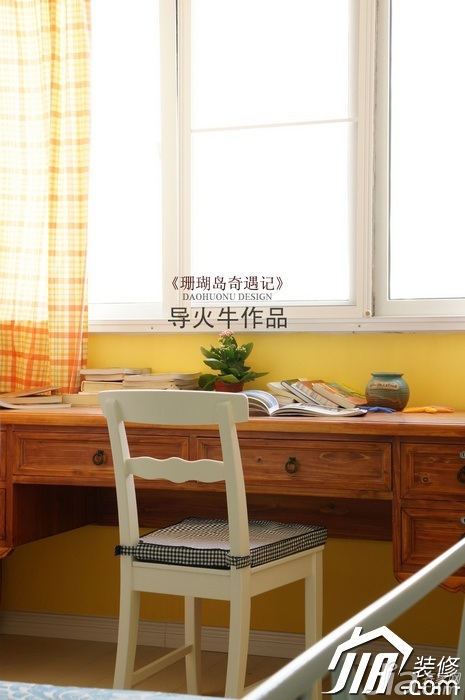导火牛,地中海风格,富裕型装修,复式装修,书桌