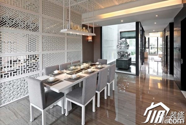 混搭风格,豪华型装修,别墅装修,餐厅,餐桌,灯具
