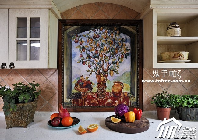 鬼手帕,140平米以上装修,混搭风格,富裕型装修,餐厅,餐桌,厨房,橱柜