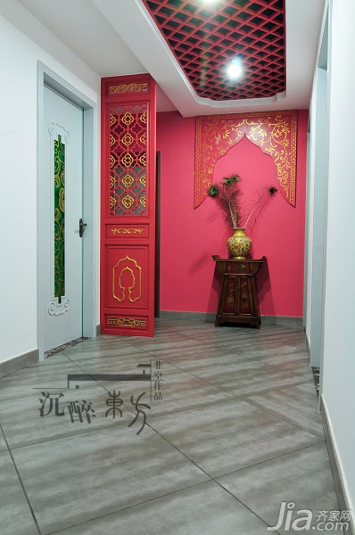 非空,中式风格,富裕型装修,140平米以上装修,过道,吊顶,端景
