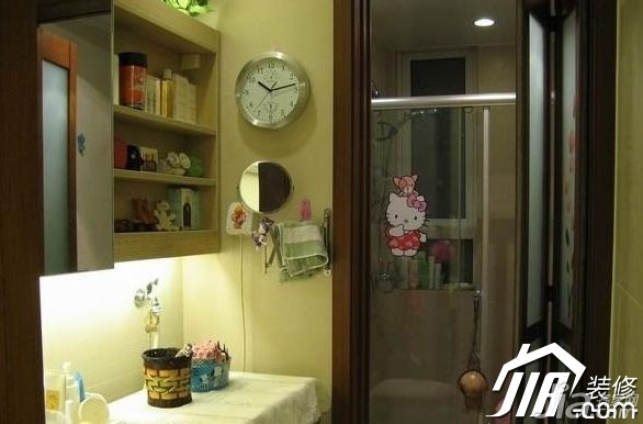 混搭风格,三居室装修,5-10万装修,卫浴间,洗手台