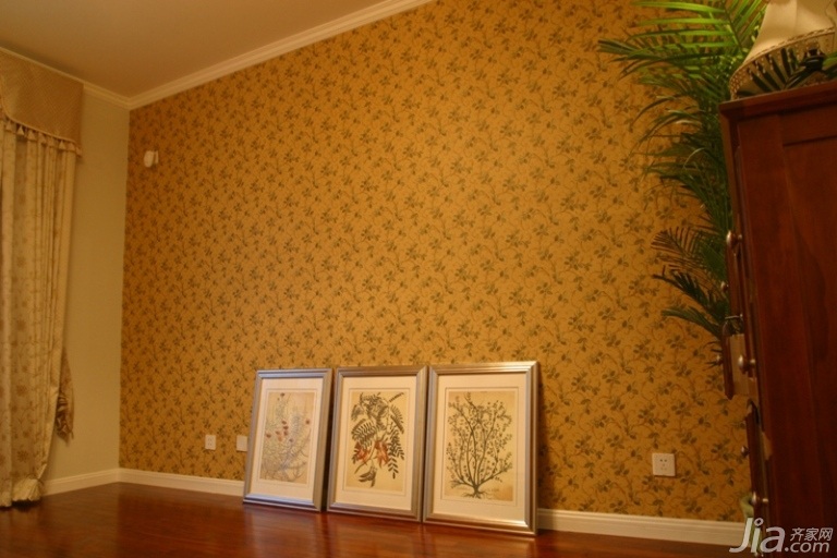 新古典风格,富裕型装修,公寓装修,装饰画,壁纸,边柜