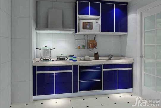 厨房装修,小户型装修,厨房,橱柜,蓝色,实用