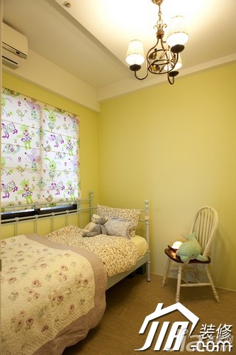 小户型装修,富裕型装修,美式乡村风格,卧室,床,窗帘,舒适
