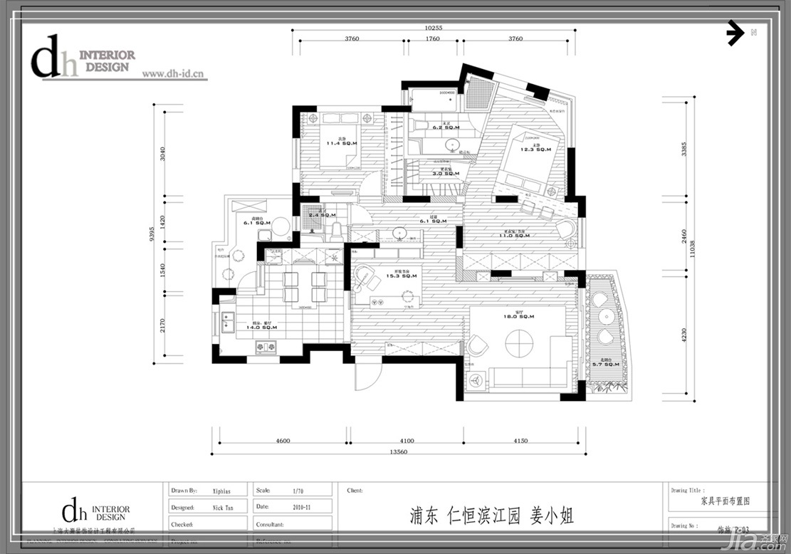 简约风格,110平米装修,日式风格,公寓装修,富裕型装修,户型图