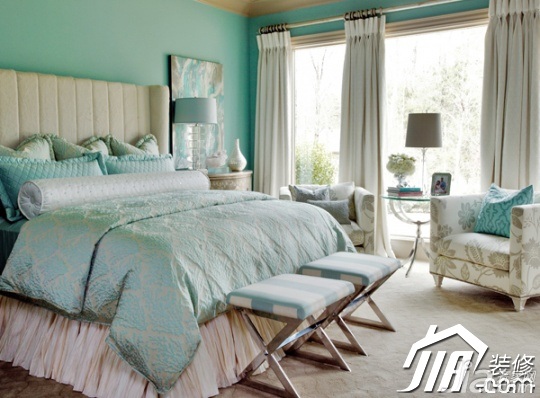 卧室,公寓装修,富裕型装修,混搭风格,卧室,床,床头软包,小清新