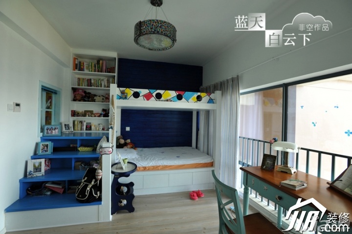 非空,别墅装修,田园风格,20万以上装修,儿童房,书桌,灯具