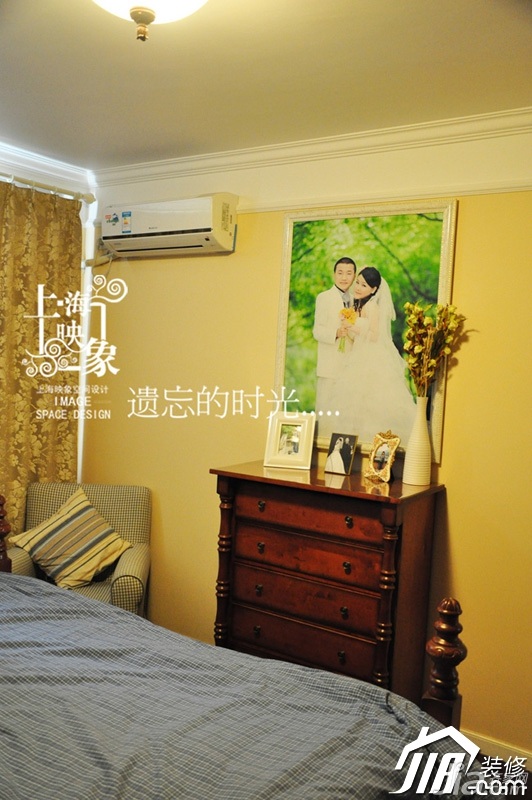 温馨,暖色调装修,田园风格,富裕型装修,一居室装修,卧室,床,舒适,梳妆台