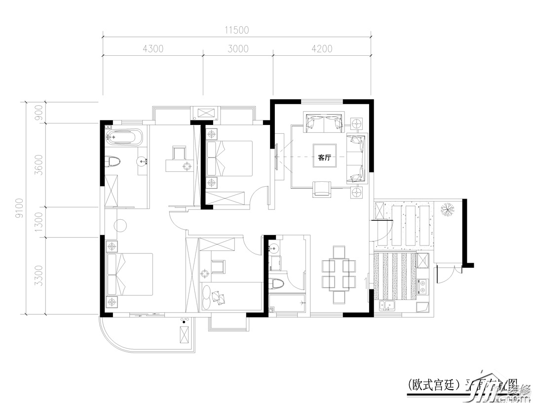 130平米装修,豪华型装修,欧式风格,奢华