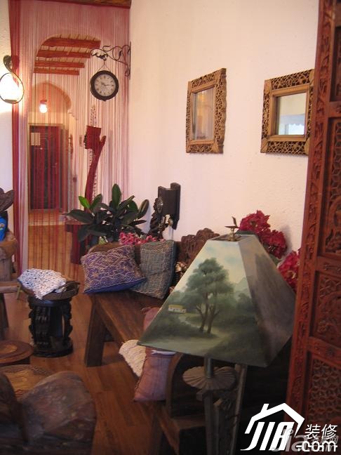 小户型装修,80平米装修,经济型装修,地中海风格,客厅,沙发,沙发背景墙,隔断