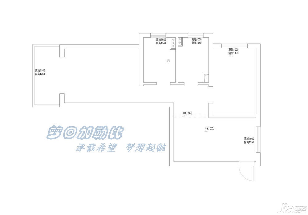 富裕型装修,地中海风格,80平米装修,小户型装修,户型图