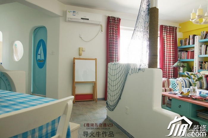 导火牛,地中海风格,富裕型装修,110平米装修,公寓装修,隔断,另类