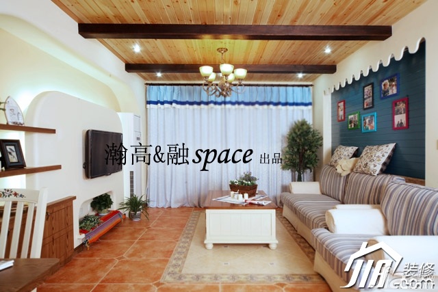 宜家风格,公寓装修,温馨,彩色装修,富裕型装修,客厅,沙发背景墙,沙发,茶几,灯具,瀚高&融设计