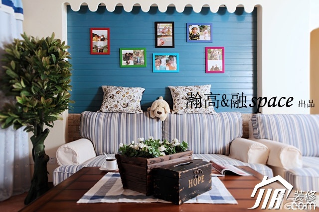 宜家风格,公寓装修,温馨,彩色装修,富裕型装修,客厅,沙发背景墙,沙发,茶几,瀚高&融设计