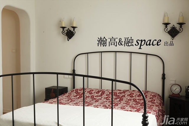 简欧风格,欧式风格,二居室装修,富裕型装修,时尚,暖色调装修,卧室,床,灯具,瀚高&融设计