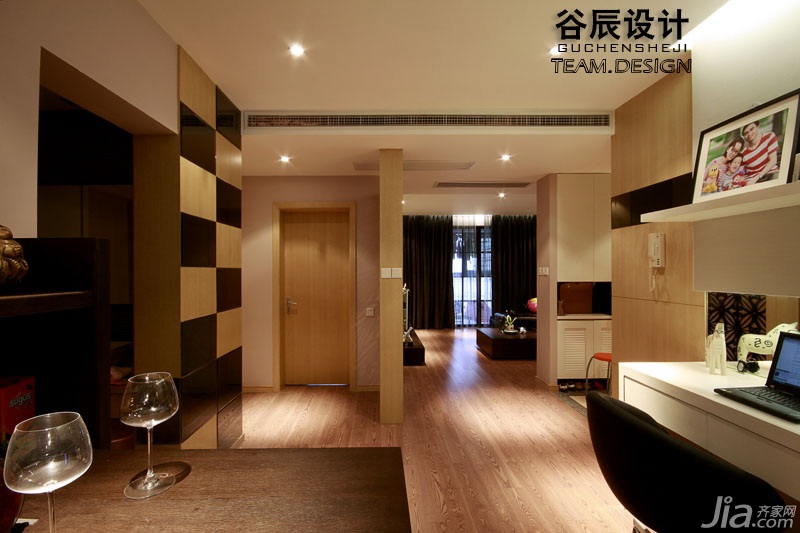 褐色装修,谷辰设计,大气,三居室装修,富裕型装修,欧式风格,工作区