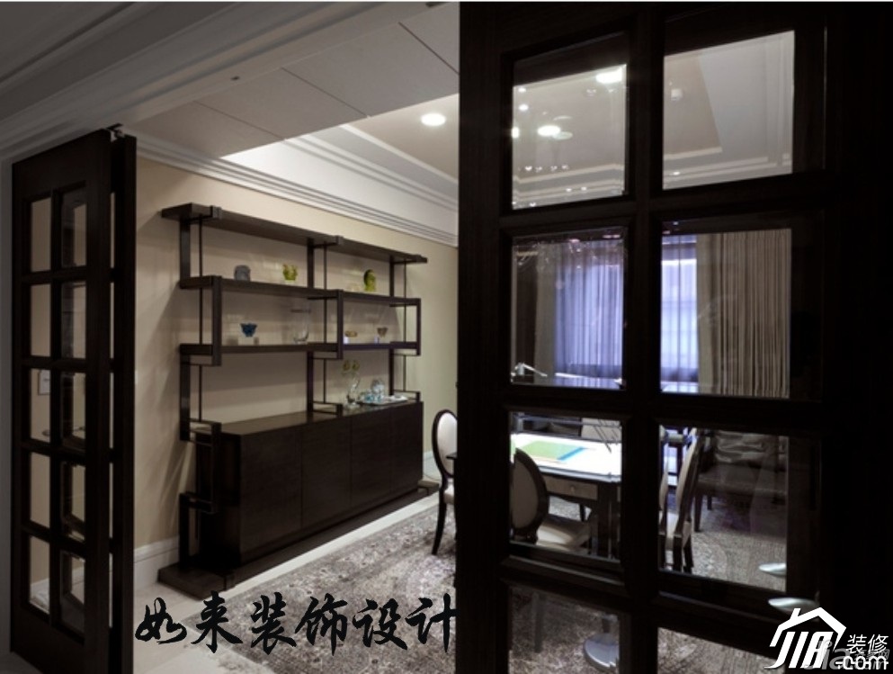 公寓装修,富裕型装修,简约风格,如来装饰,书房,书架,隔断